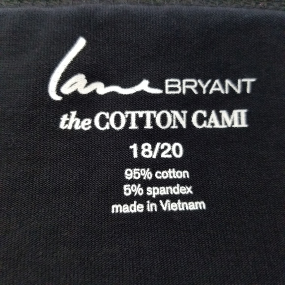 LANE BRYANT"The COTTON CAMI"95% COTTON /5% SPANDEX - Picture 3 of 3